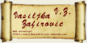 Vasiljka Zafirović vizit kartica